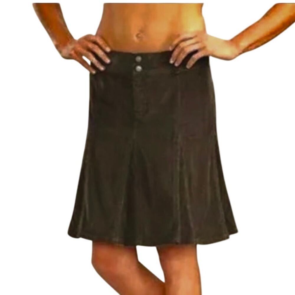 Athleta Whenever Corduroy Skirt Womens Size10 Black A-Line Stretch Fine Wale